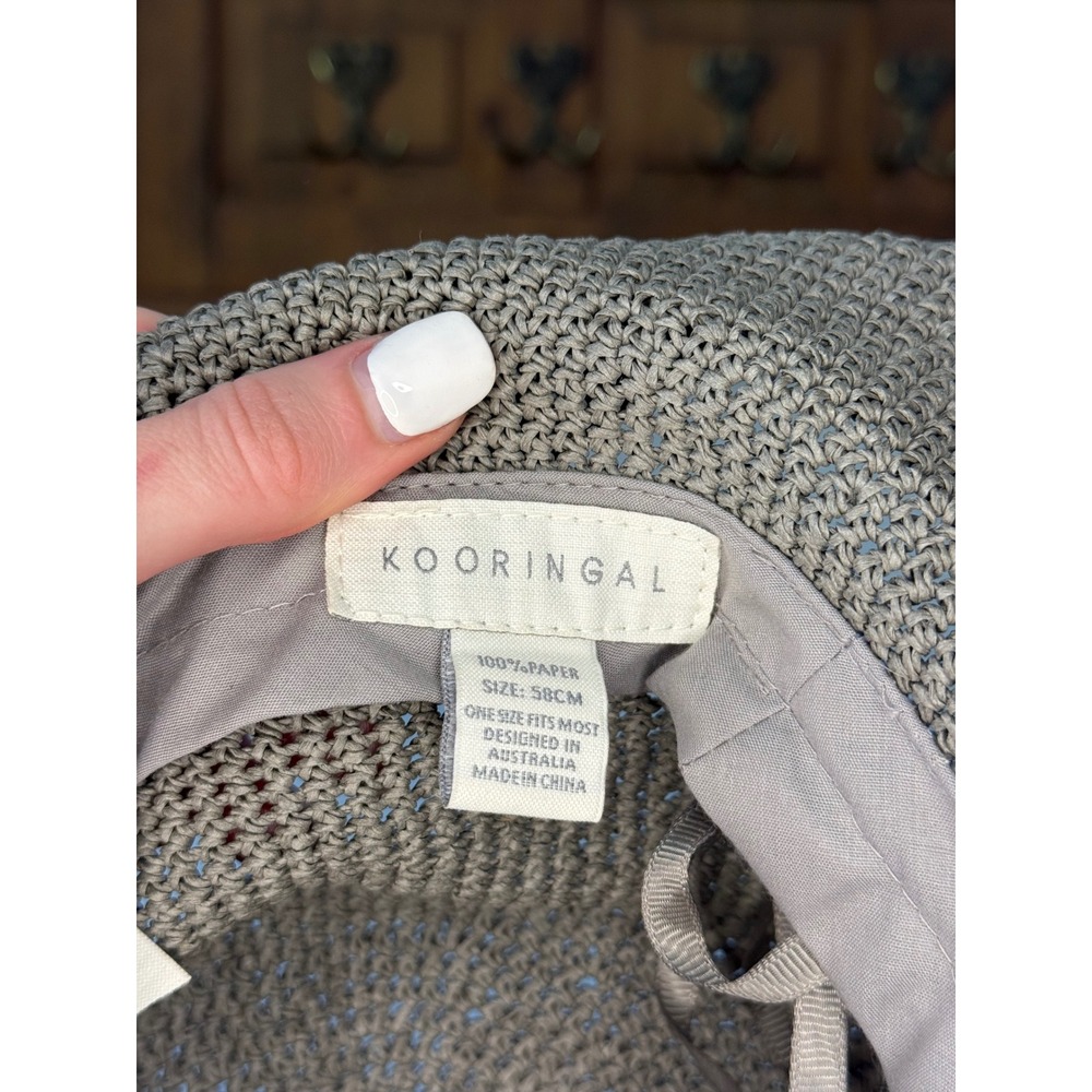 Kooringal Gray Straw Bucket Hat